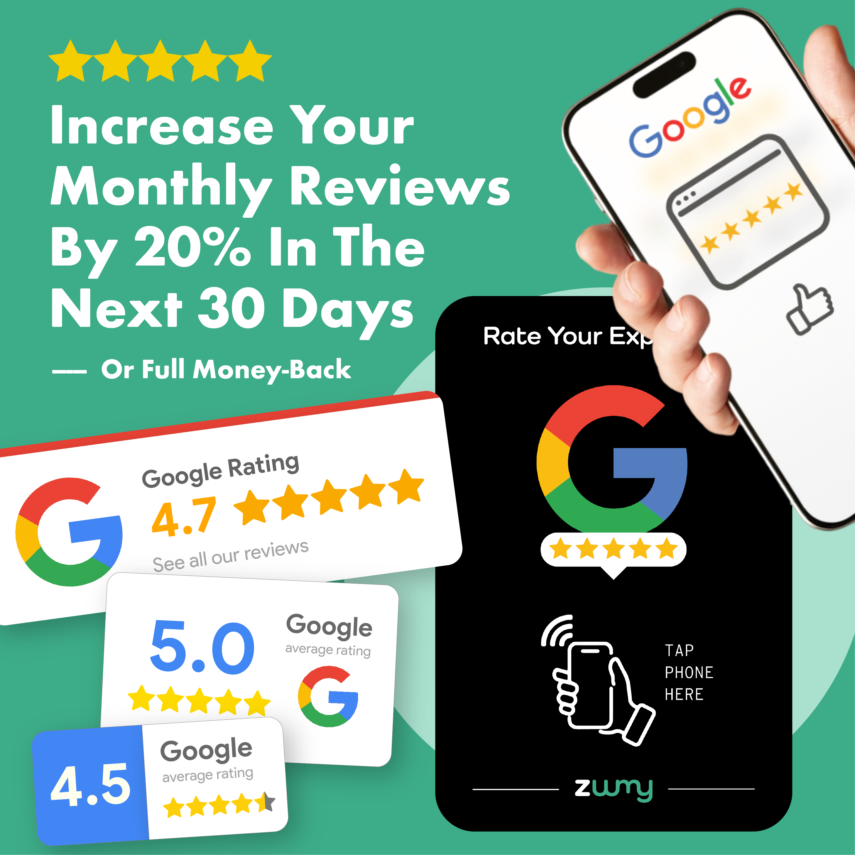 Zuumy Google Review Stand